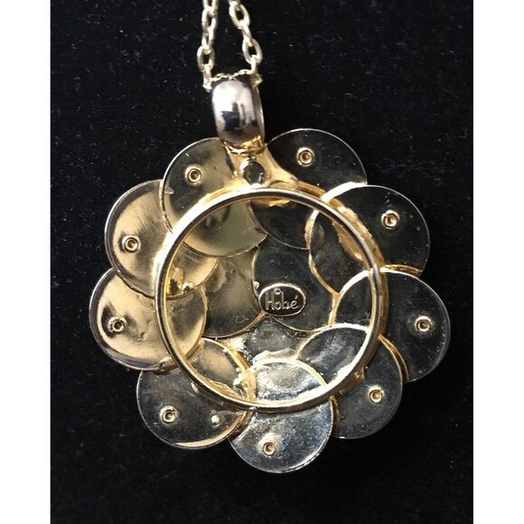 SIGNED Hobe' Gold-Tone Astrological Coin Statement Pendant With Rhinestone - Picture 5 of 7